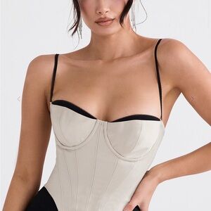 House of CB Elegant Cream and Black Bustier